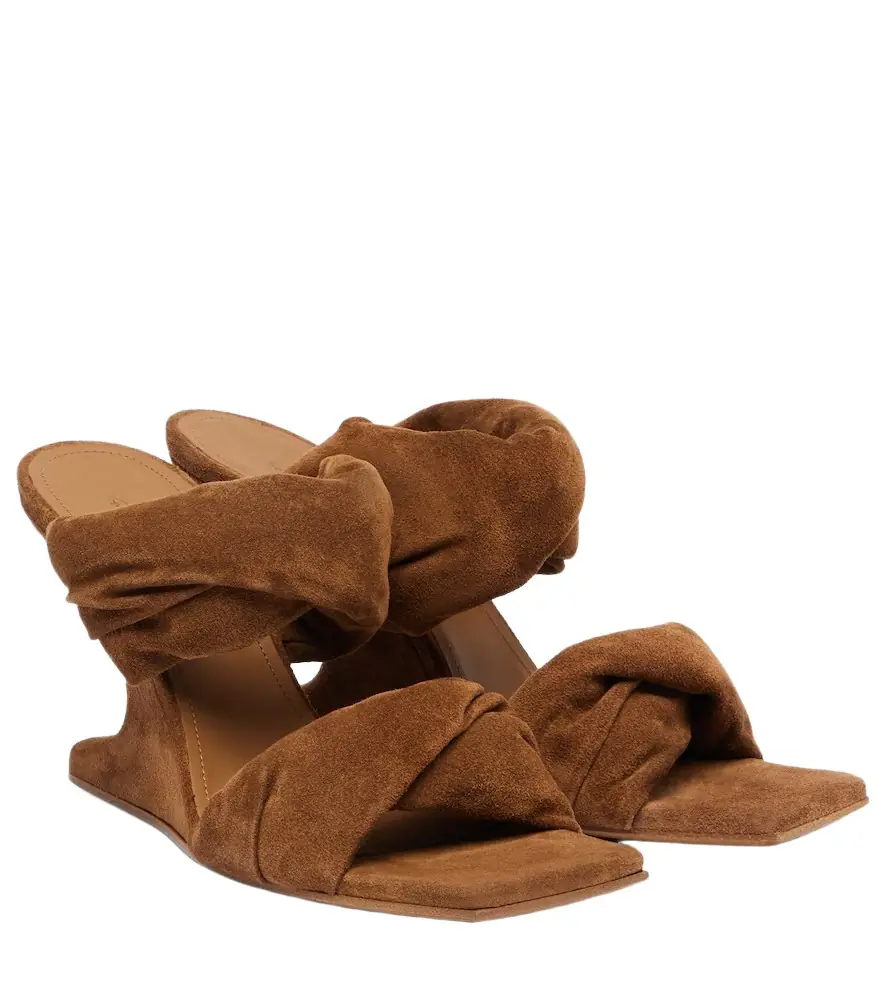 Rick Owens Twisted Cantilever 80 suede mules