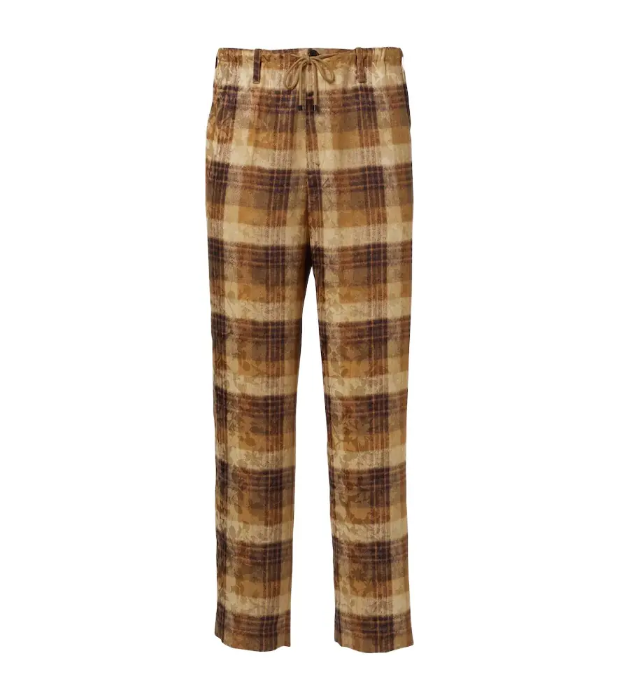 Dries Van Noten Checked jacquard straight pants