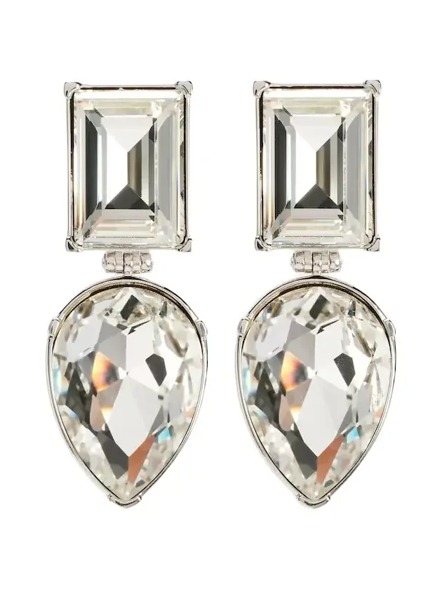 Cocktail crystal-embellished earrings