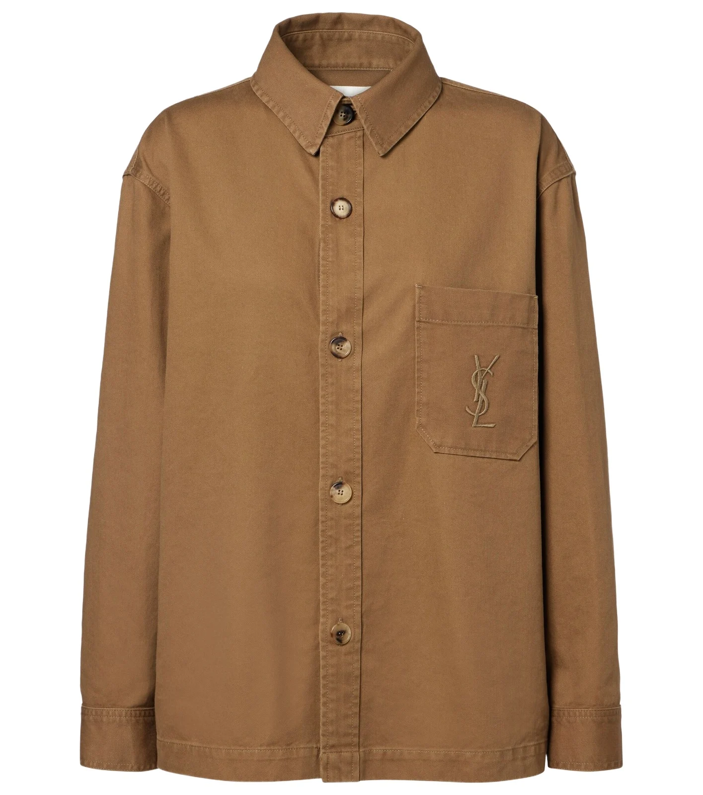 Saint Laurent Cassandre cotton and linen overshirt