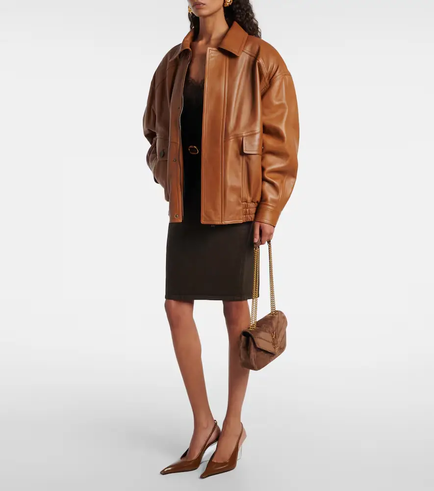 Saint Laurent Oversized leather bomber jacket | Thumbnail 2 Saint Laurent Oversized leather bomber jacket | Thumbnail 2
