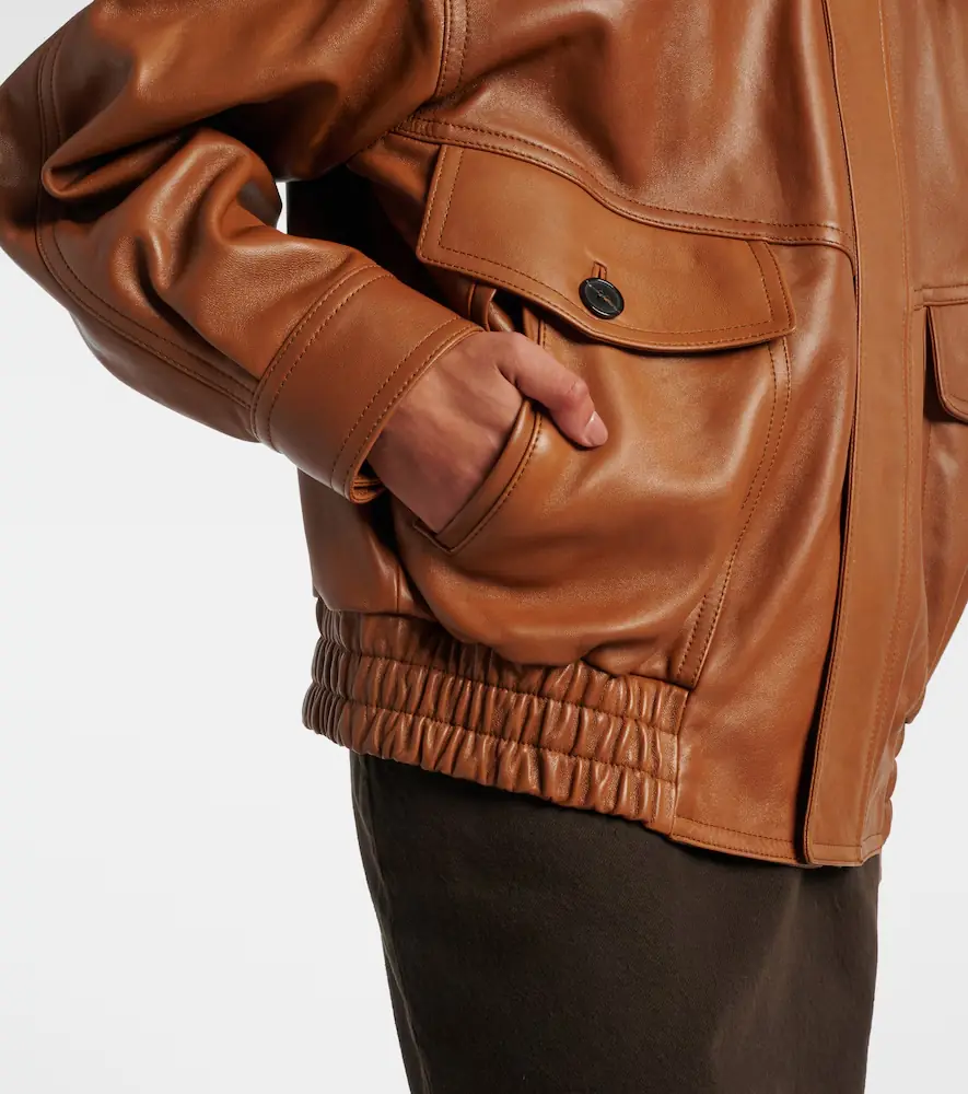 Saint Laurent Oversized leather bomber jacket | Thumbnail 5 Saint Laurent Oversized leather bomber jacket | Thumbnail 5