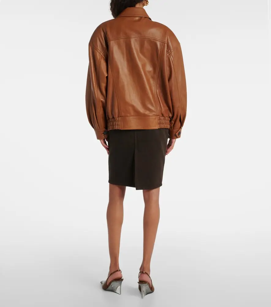 Saint Laurent Oversized leather bomber jacket | Thumbnail 6 Saint Laurent Oversized leather bomber jacket | Thumbnail 6