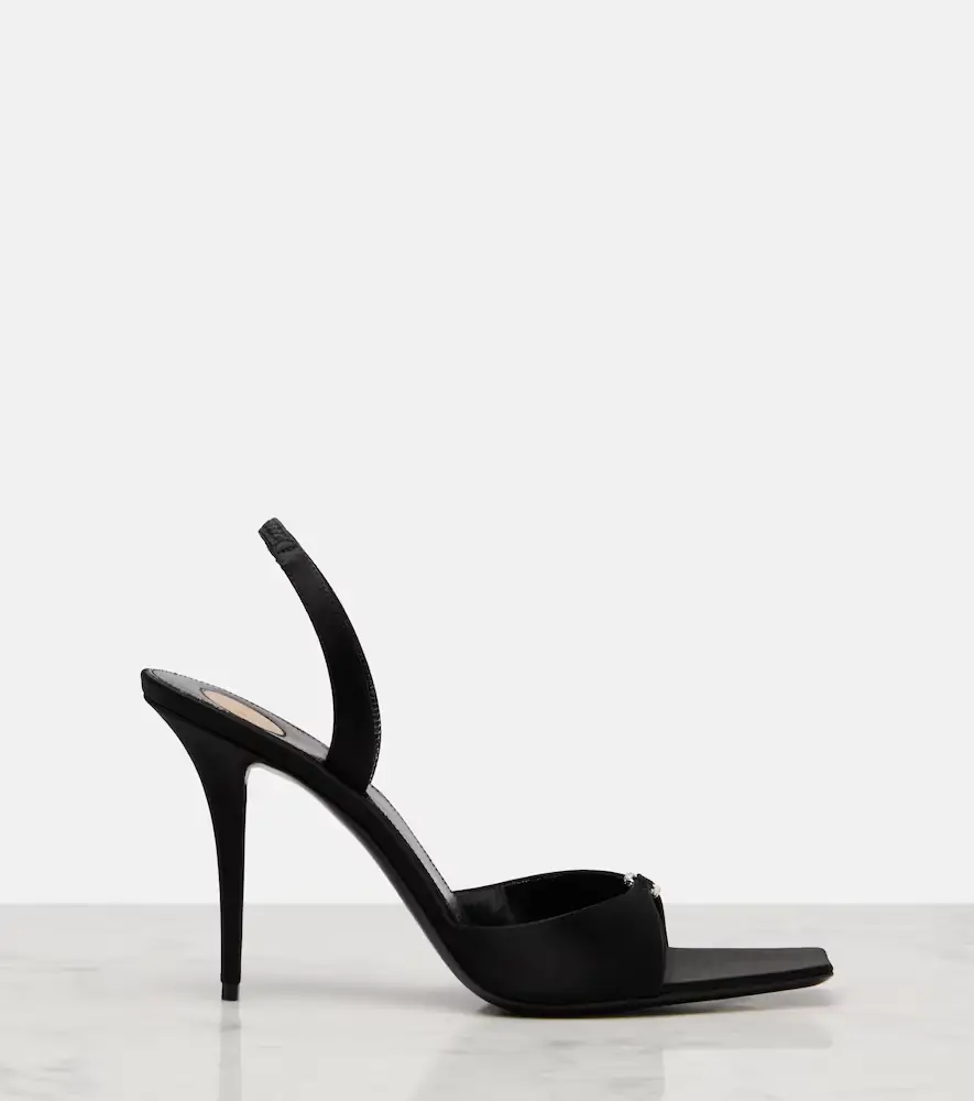 Saint Laurent Daisy 95 embellished crêpe satin sandals | Thumbnail 2 Saint Laurent Daisy 95 embellished crêpe satin sandals | Thumbnail 2