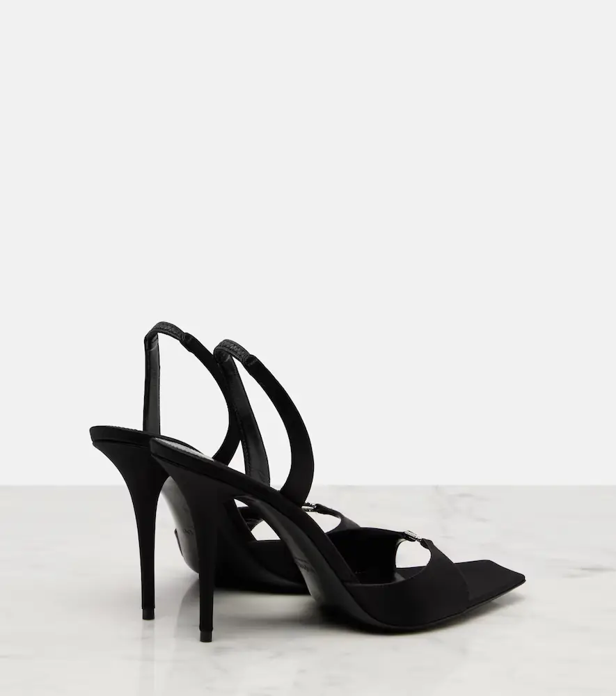 Saint Laurent Daisy 95 embellished crêpe satin sandals | Thumbnail 3 Saint Laurent Daisy 95 embellished crêpe satin sandals | Thumbnail 3
