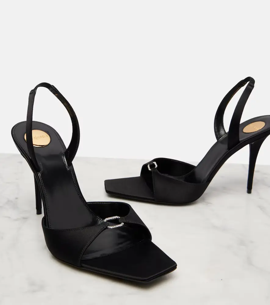 Saint Laurent Daisy 95 embellished crêpe satin sandals | Thumbnail 4 Saint Laurent Daisy 95 embellished crêpe satin sandals | Thumbnail 4