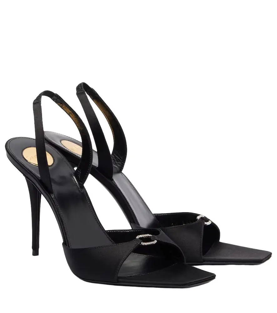 Daisy 95 embellished crêpe satin sandals Daisy 95 embellished crêpe satin sandals