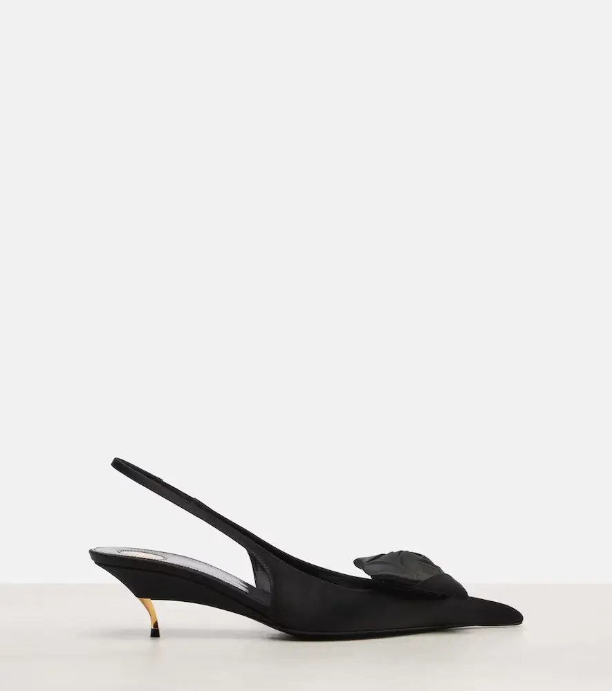 Saint Laurent Dakota 50 crêpe satin slingback pumps | Thumbnail 2