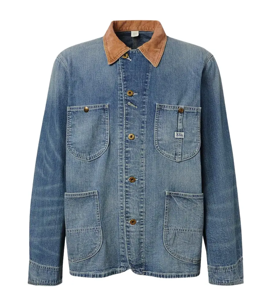 Stockton corduroy-trimmed denim jacket Stockton corduroy-trimmed denim jacket