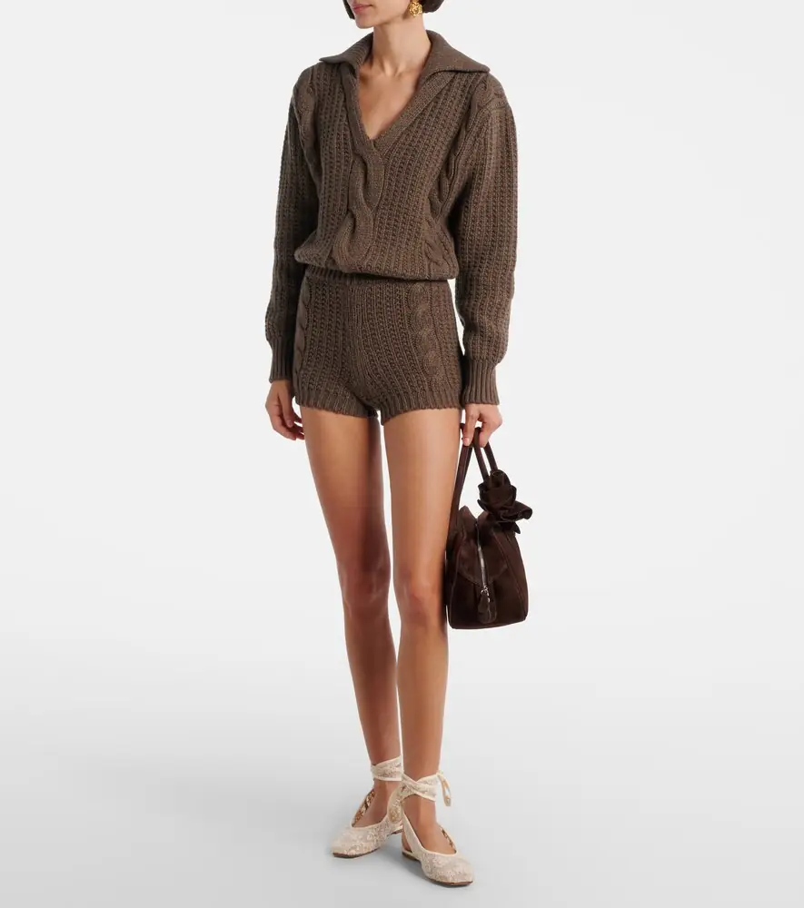 Magda Butrym Cable-knit cashmere shorts | Thumbnail 4 Magda Butrym Cable-knit cashmere shorts | Thumbnail 4