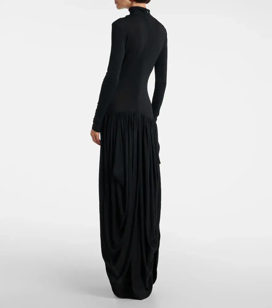 Magda Butrym Asymmetric pleated turtleneck maxi dress | Thumbnail 4 Magda Butrym Asymmetric pleated turtleneck maxi dress | Thumbnail 4