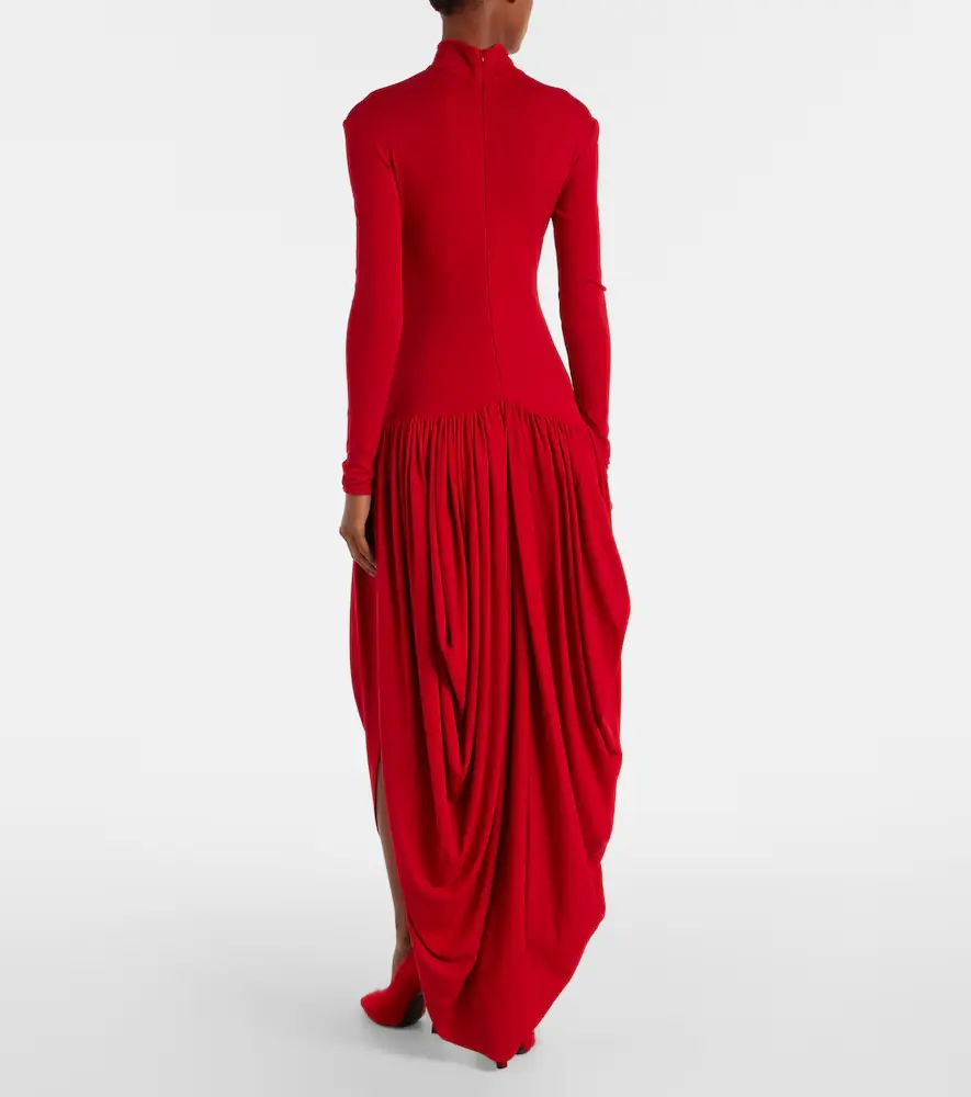 Magda Butrym Asymmetric pleated turtleneck maxi dress | Thumbnail 2 Magda Butrym Asymmetric pleated turtleneck maxi dress | Thumbnail 2