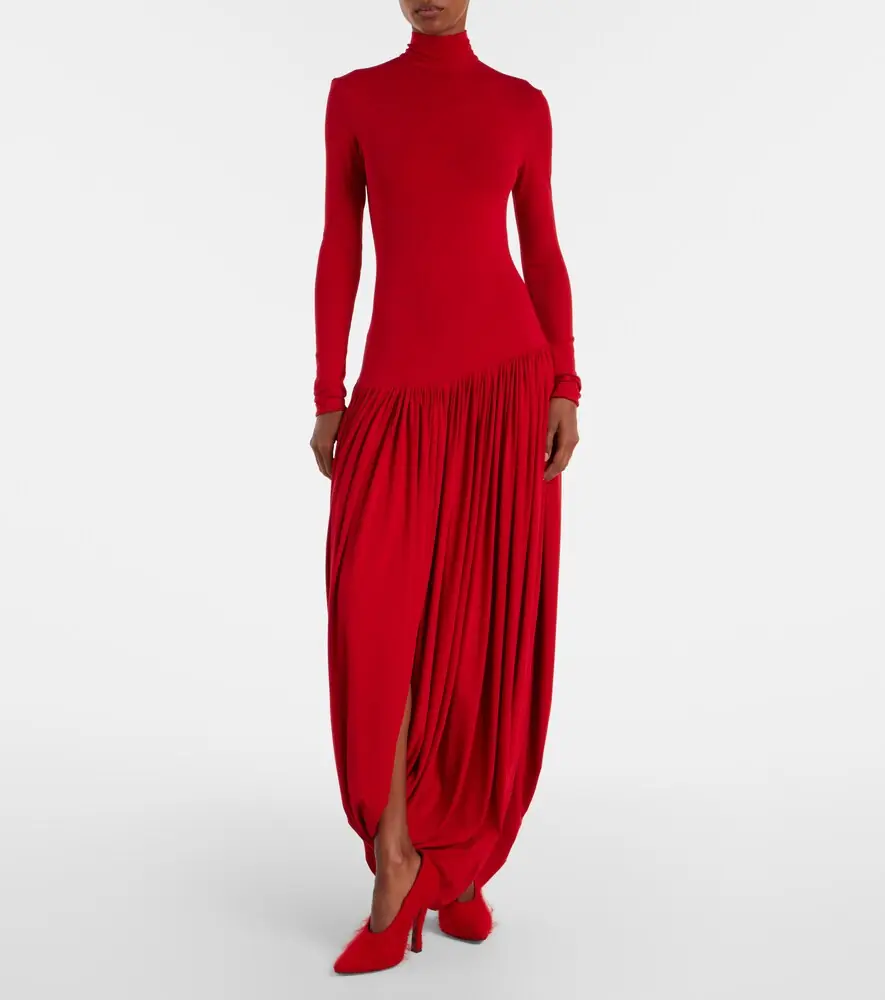Magda Butrym Asymmetric pleated turtleneck maxi dress | Thumbnail 5 Magda Butrym Asymmetric pleated turtleneck maxi dress | Thumbnail 5