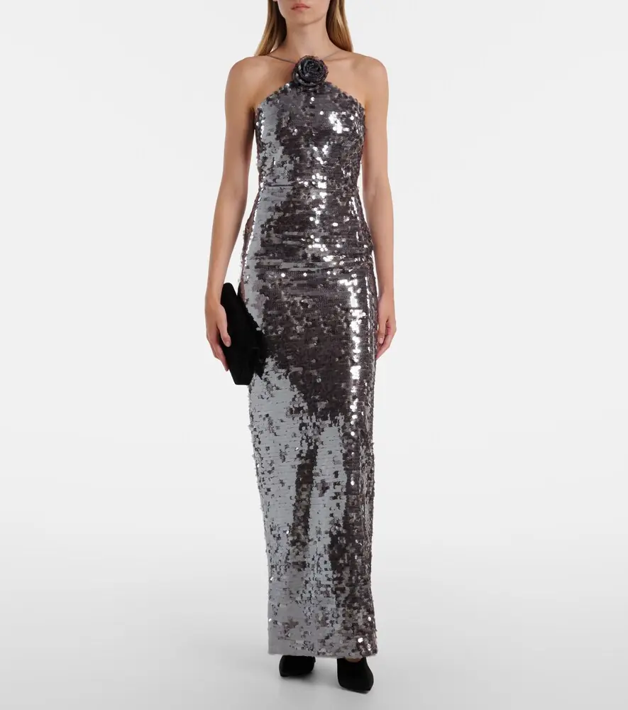 Magda Butrym Floral-appliqué sequined gown | Thumbnail 4 Magda Butrym Floral-appliqué sequined gown | Thumbnail 4
