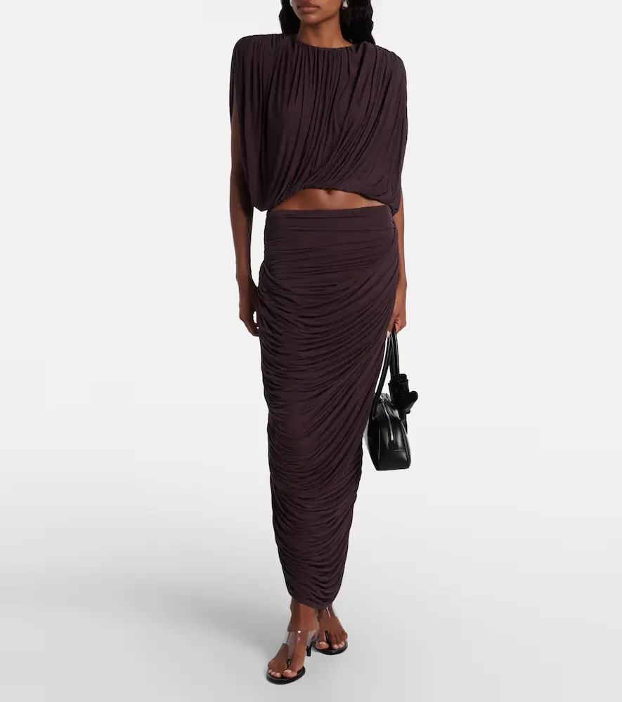 Magda Butrym Draped high-rise maxi skirt | Thumbnail 4 Magda Butrym Draped high-rise maxi skirt | Thumbnail 4