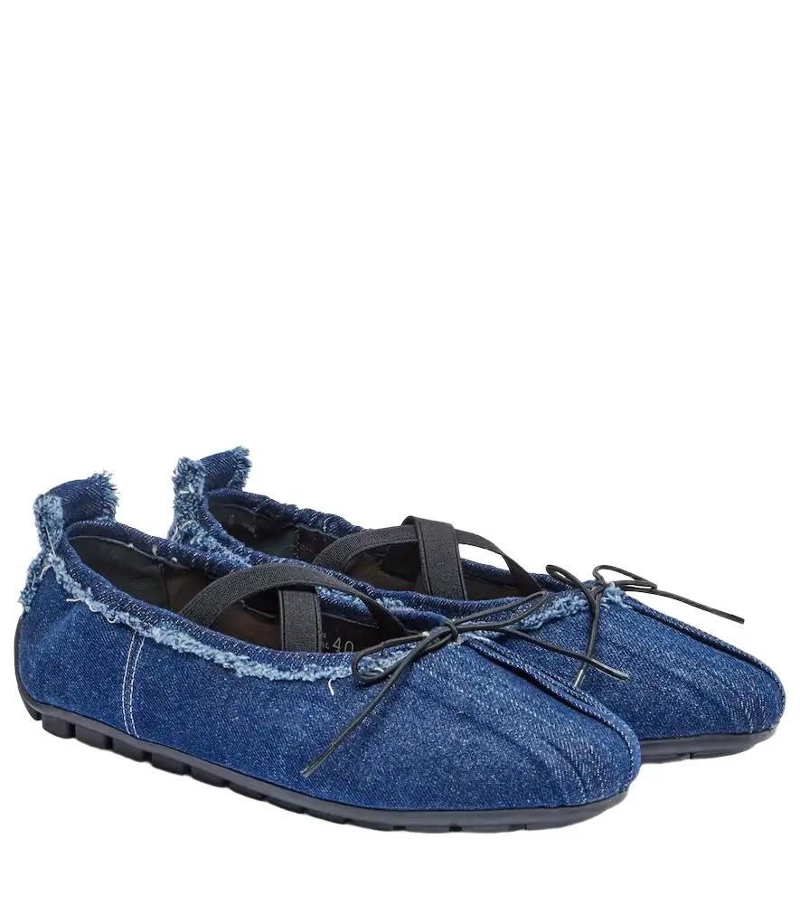 Simone Rocha Ballerina Grip denim ballet flats