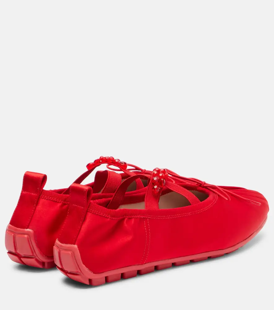 Simone Rocha Grip embellished satin ballet flats | Thumbnail 2 Simone Rocha Grip embellished satin ballet flats | Thumbnail 2