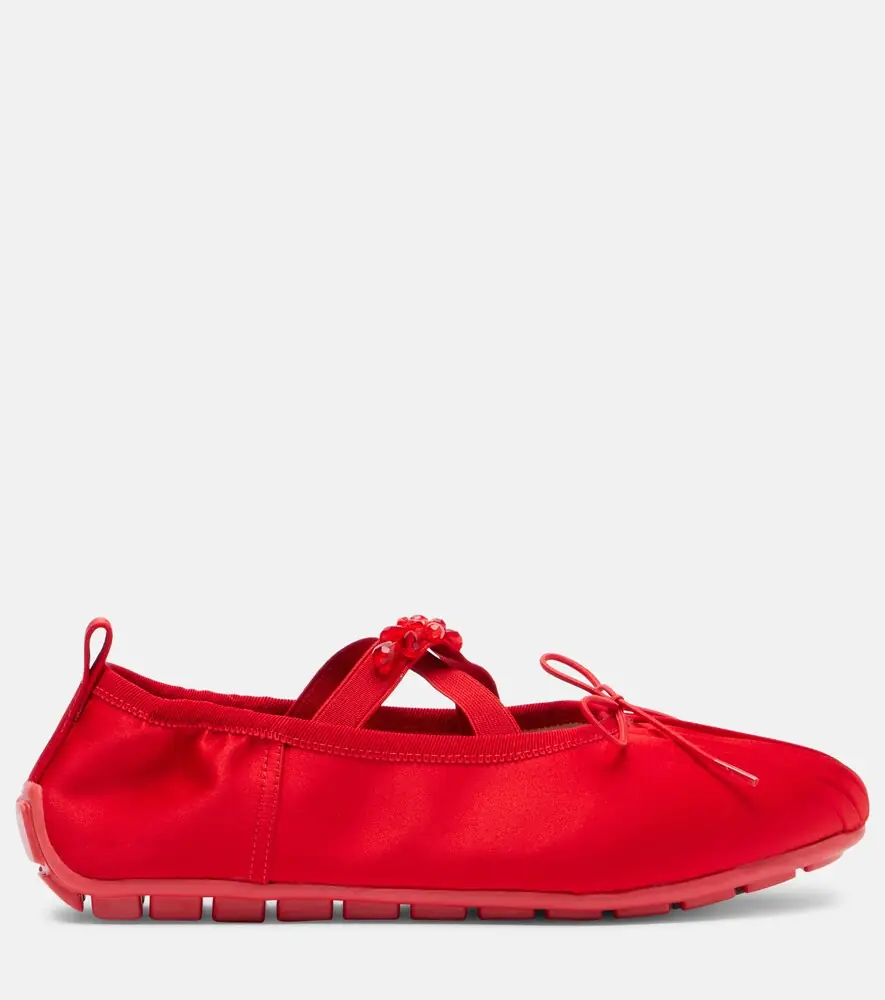 Simone Rocha Grip embellished satin ballet flats | Thumbnail 3 Simone Rocha Grip embellished satin ballet flats | Thumbnail 3