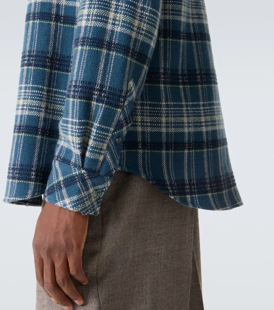 God’s True Cashmere Fantasia plaid cashmere shirt with emerald | Thumbnail 2 God’s True Cashmere Fantasia plaid cashmere shirt with emerald | Thumbnail 2