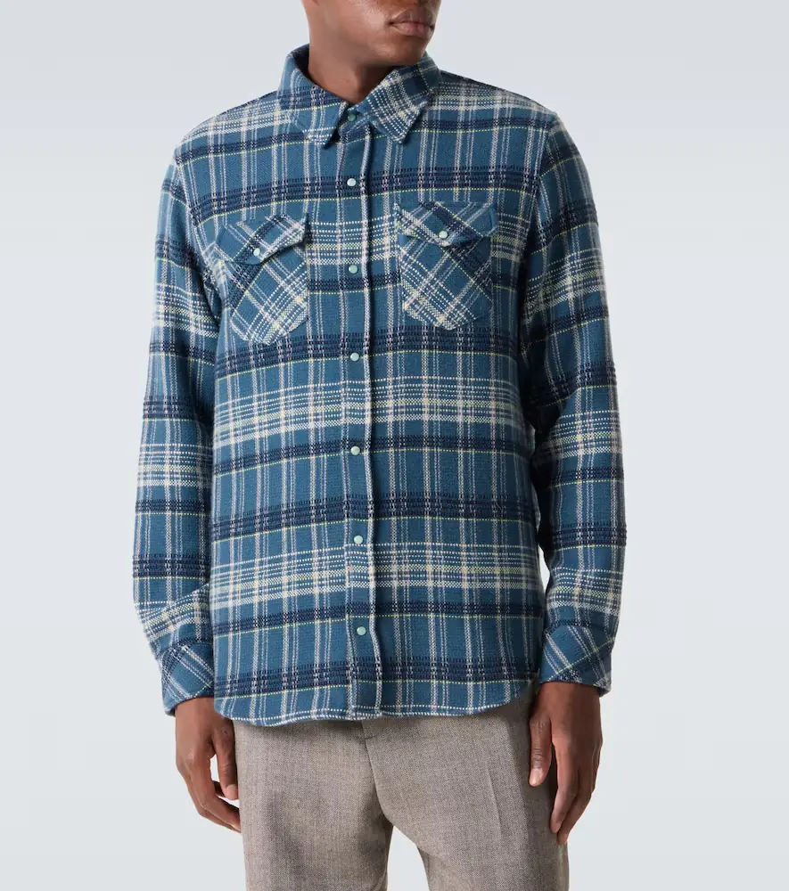 God’s True Cashmere Fantasia plaid cashmere shirt with emerald | Thumbnail 4 God’s True Cashmere Fantasia plaid cashmere shirt with emerald | Thumbnail 4