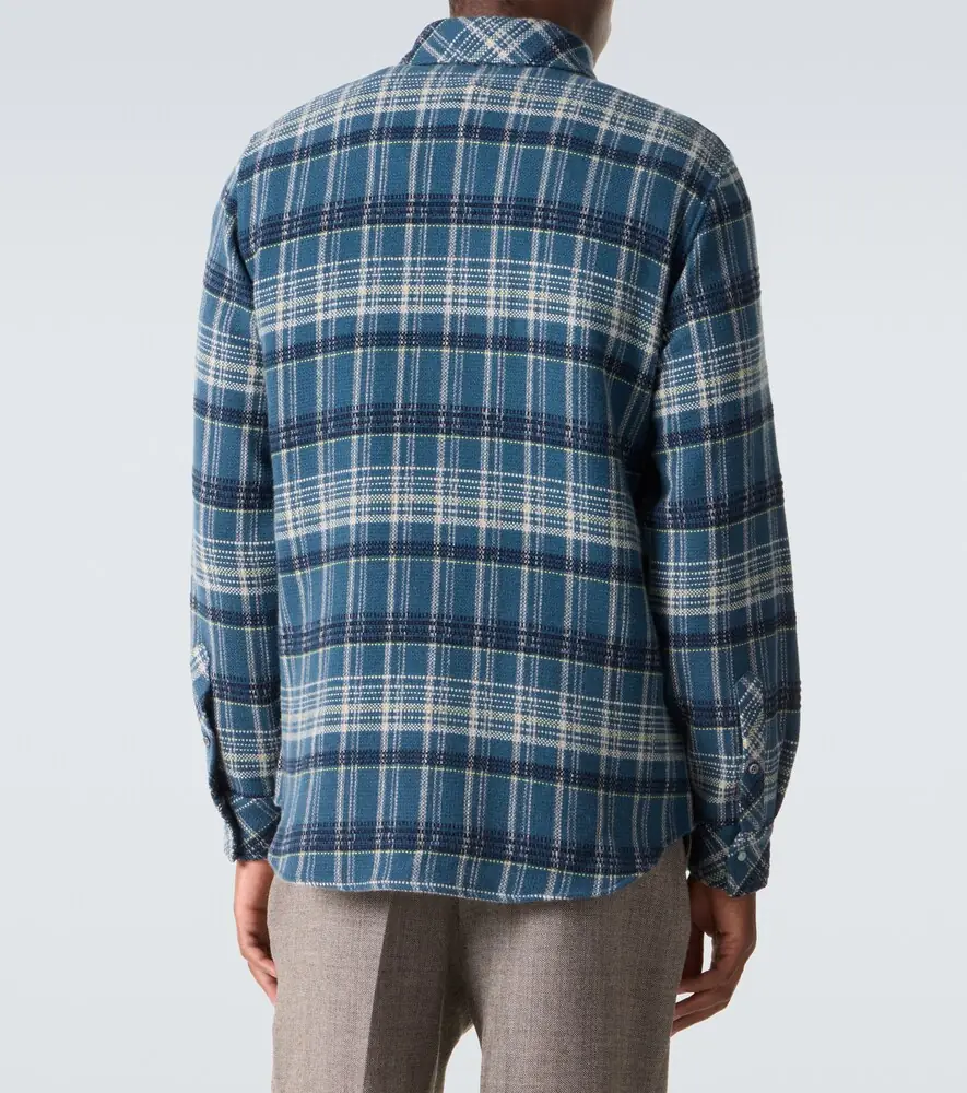 God’s True Cashmere Fantasia plaid cashmere shirt with emerald | Thumbnail 5 God’s True Cashmere Fantasia plaid cashmere shirt with emerald | Thumbnail 5