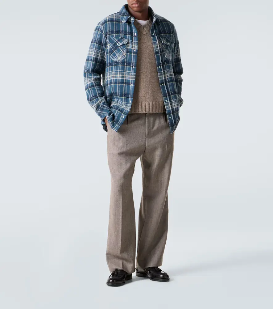 God’s True Cashmere Fantasia plaid cashmere shirt with emerald | Thumbnail 6 God’s True Cashmere Fantasia plaid cashmere shirt with emerald | Thumbnail 6