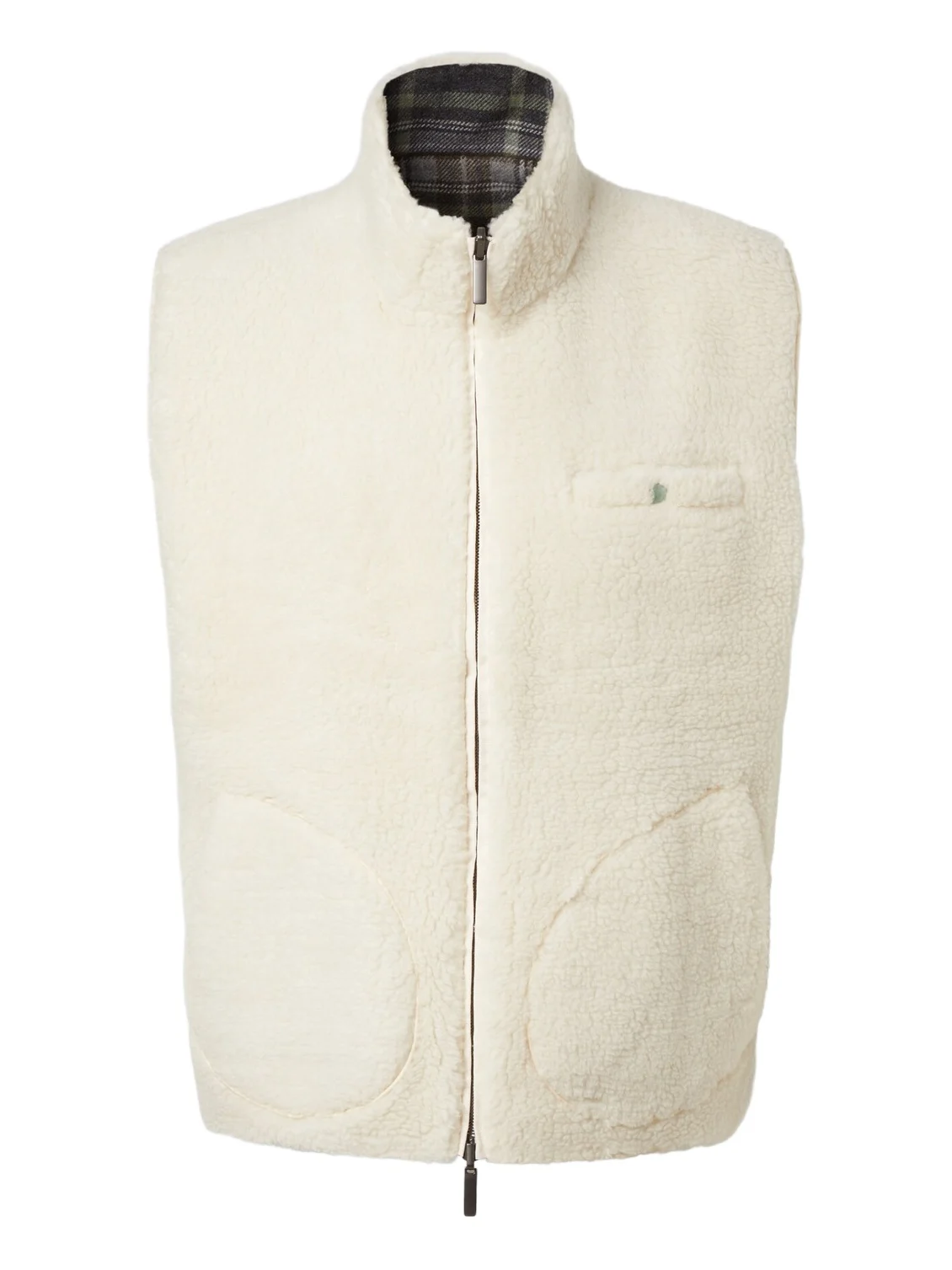God’s True Cashmere Reversible cashmere and wool vest with emerald
