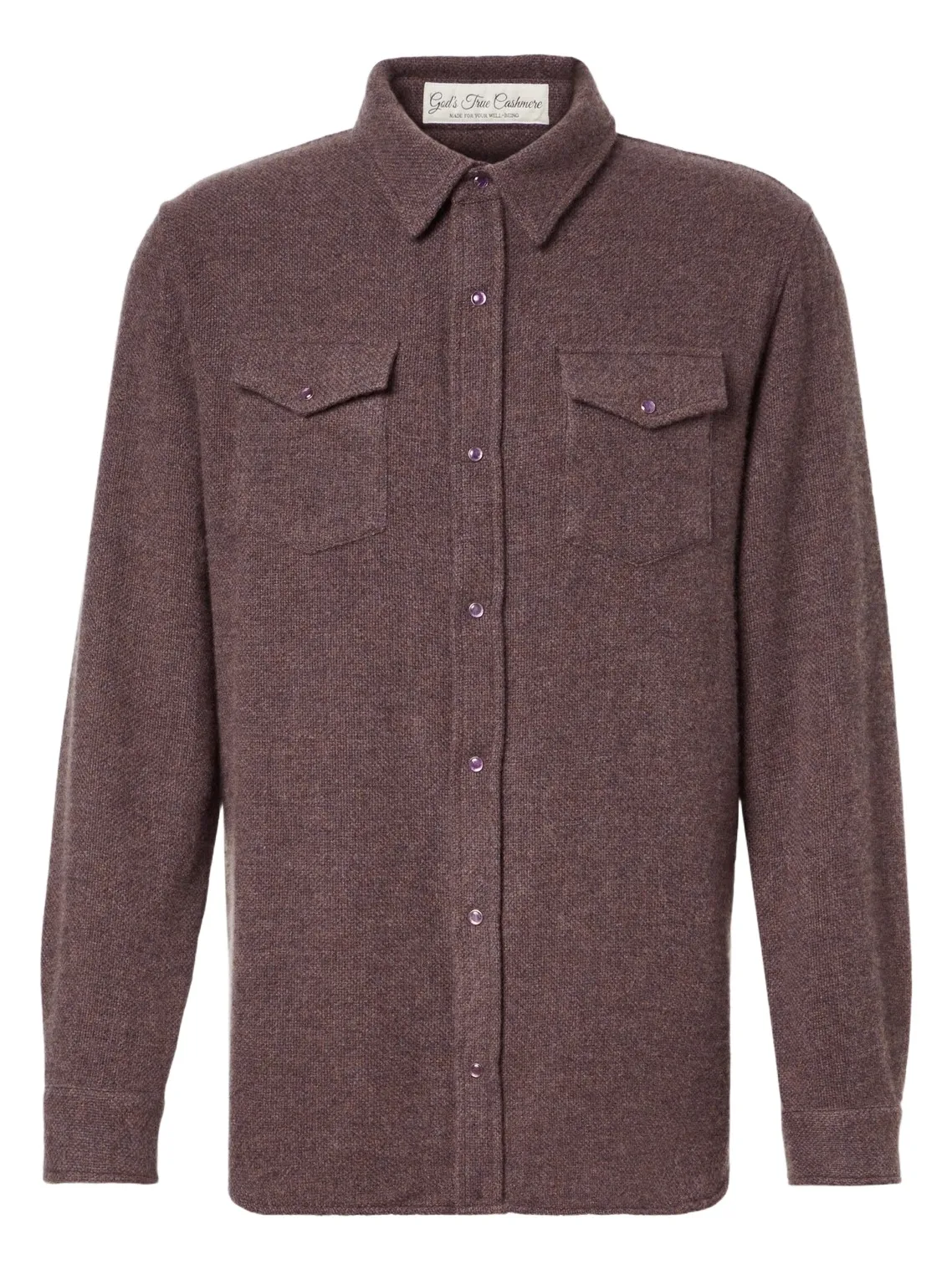 Cashmere shirt with amethyst