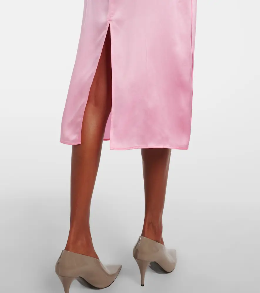 Gucci Lace-trimmed silk satin midi dress | Thumbnail 6