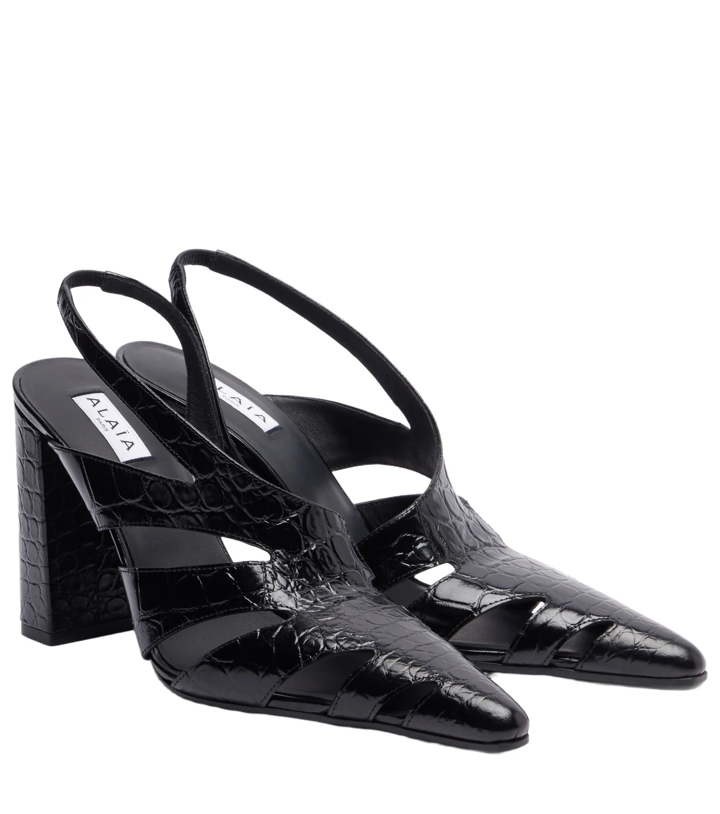 ALAÏA Cut Out leather slingback pumps