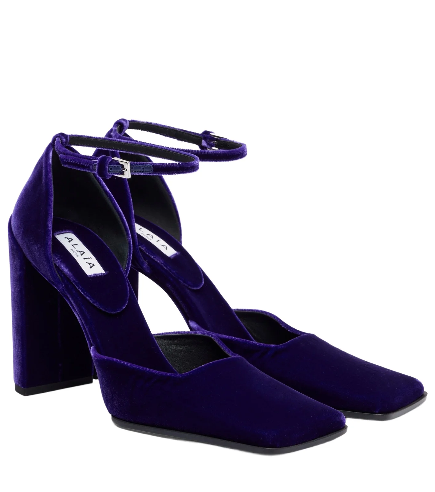 ALAÏA ALAÏA Square 90 velvet pumps