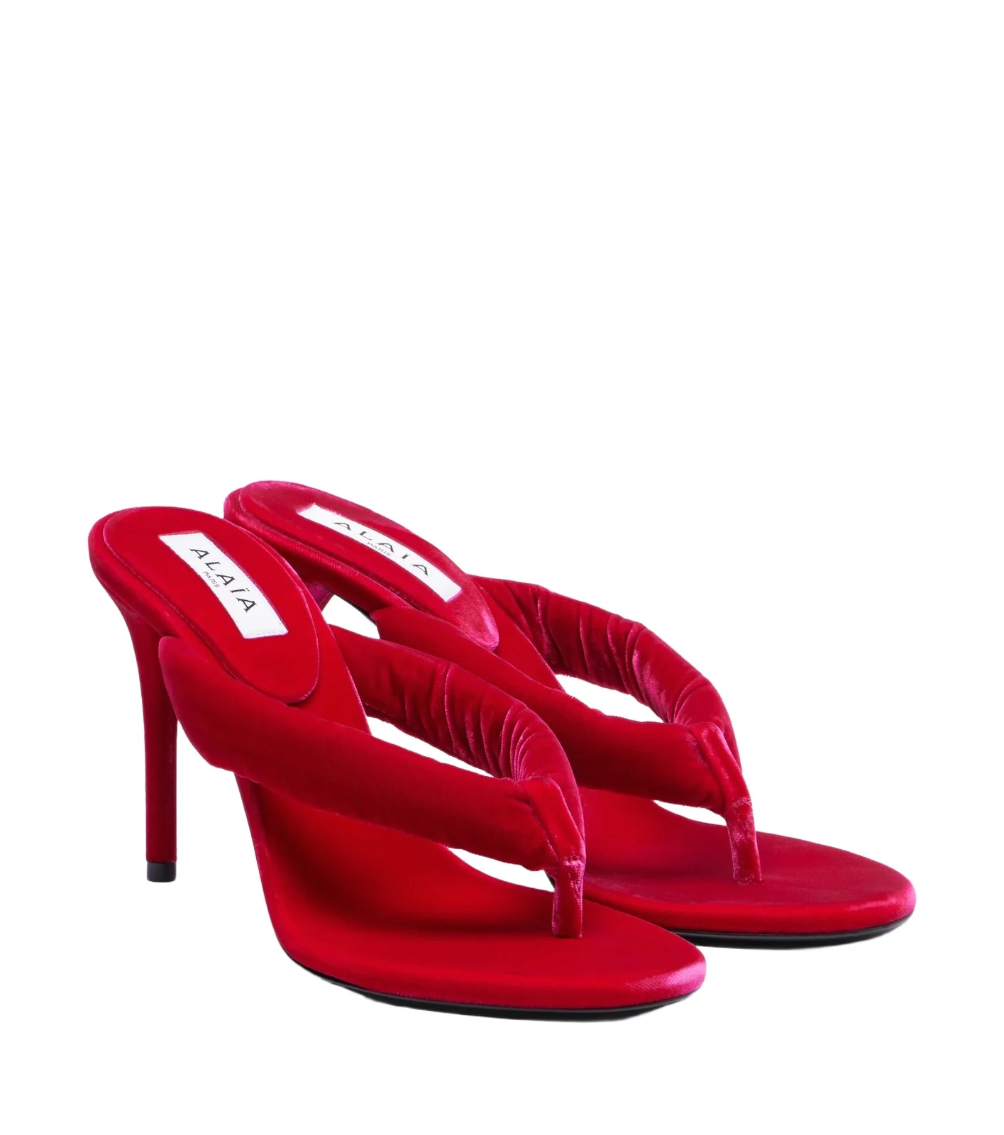 Velvet thong sandals