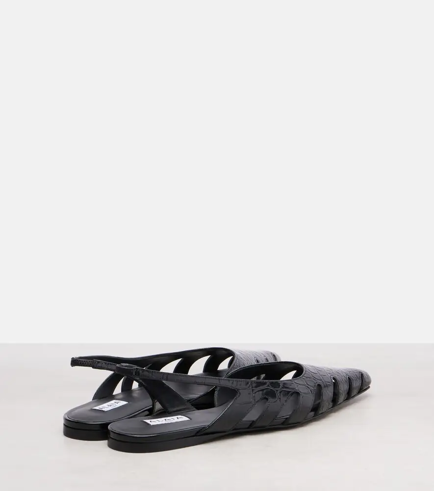 Alaïa Alaïa Croc-effect leather slingback flats | Thumbnail 4 Alaïa Alaïa Croc-effect leather slingback flats | Thumbnail 4