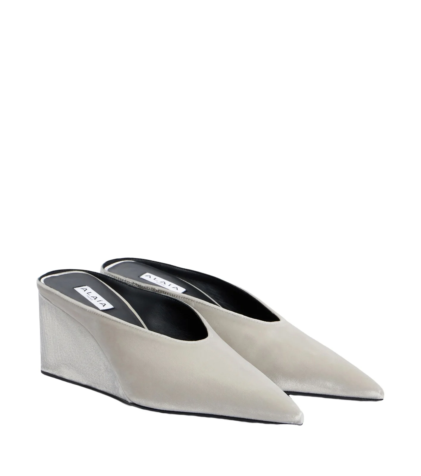 ALAÏA ALAÏA Cube 75 velvet wedge pumps