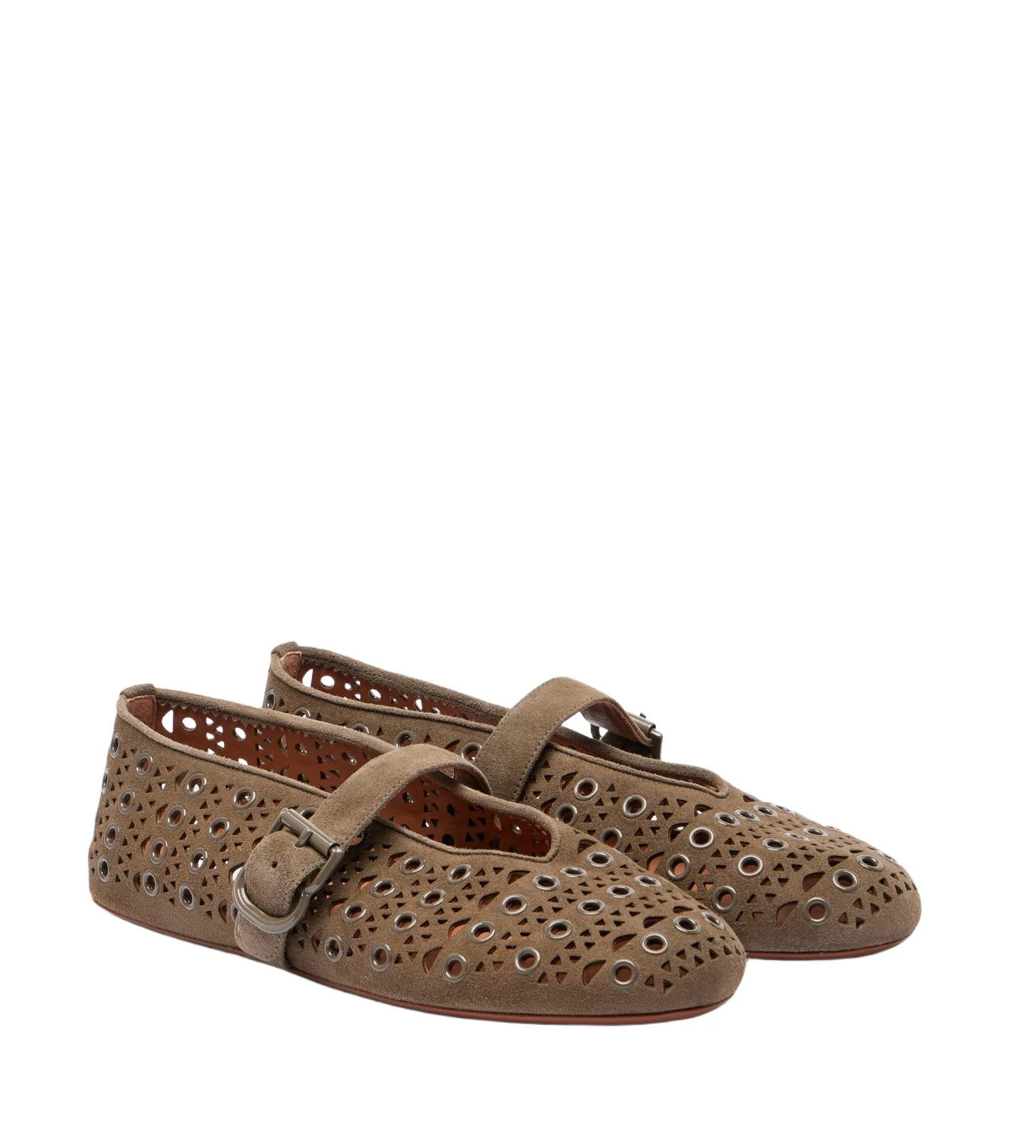 Alaïa Alaïa La Ballerine suede Mary Jane flats