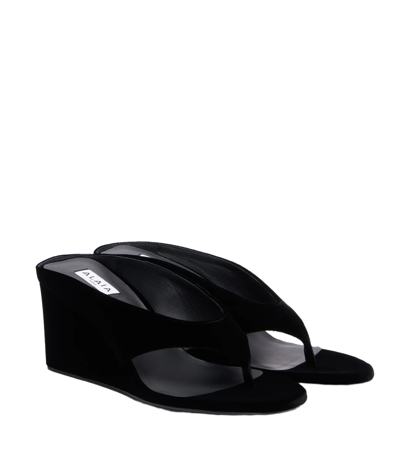 ALAÏA Velvet wedge thong sandals ALAÏA Velvet wedge thong sandals