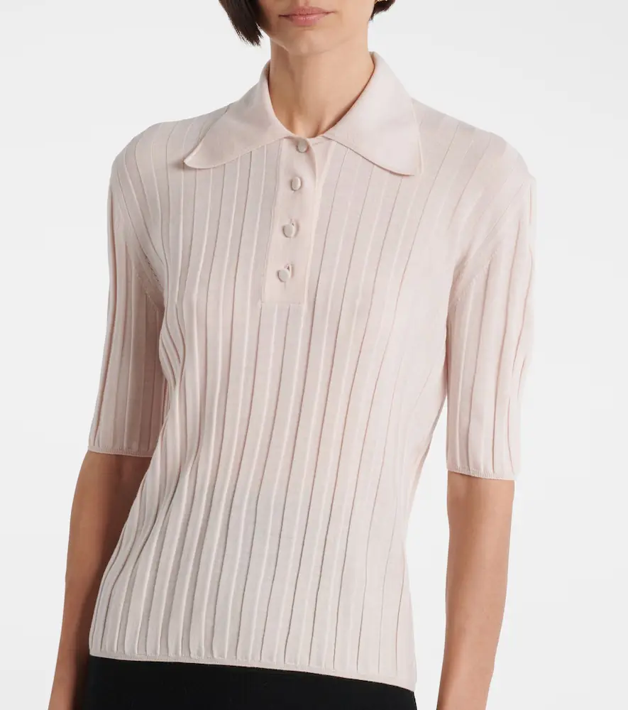 Plan C Ribbed-knit wool polo shirt | Thumbnail 3