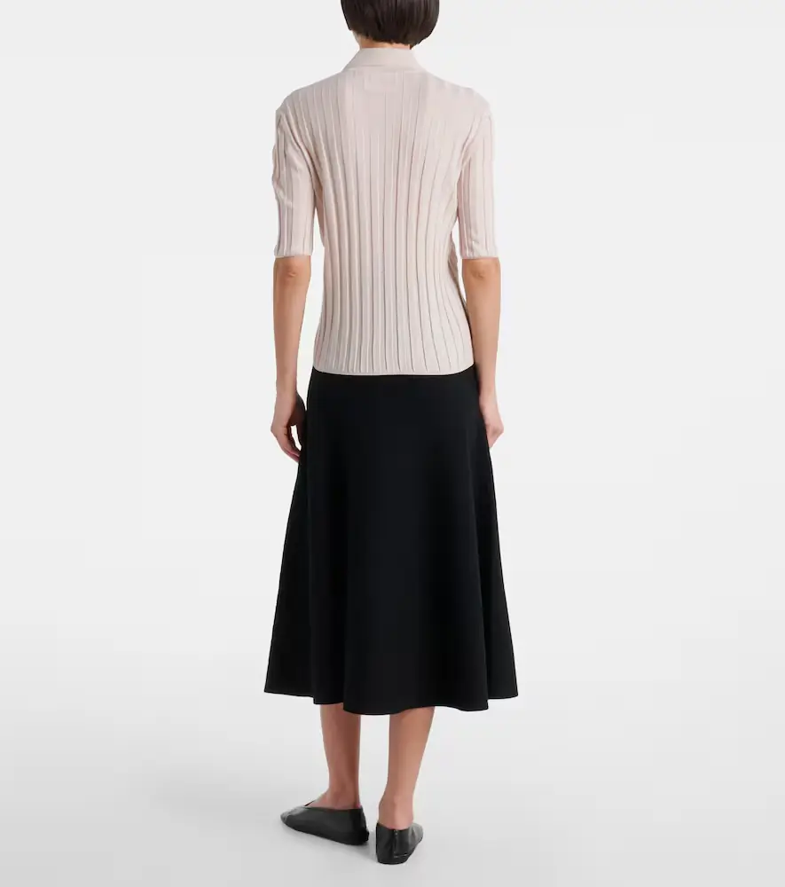 Plan C Ribbed-knit wool polo shirt | Thumbnail 5