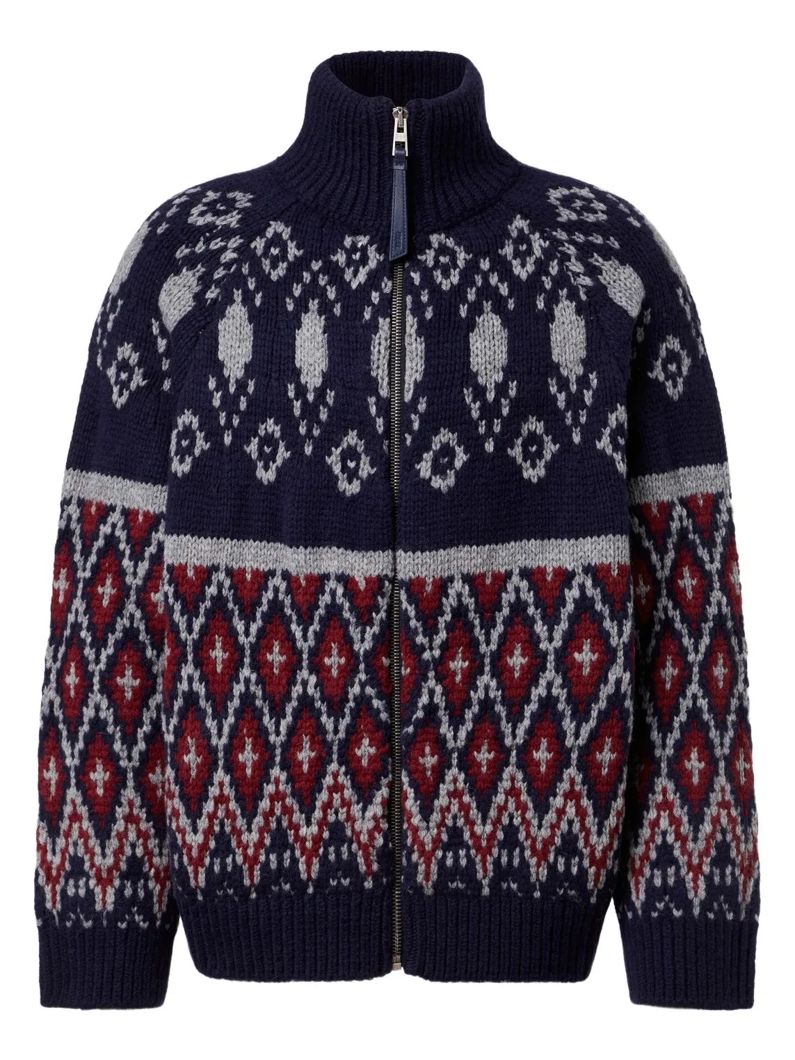 Loewe Wool jacquard zip-up sweater
