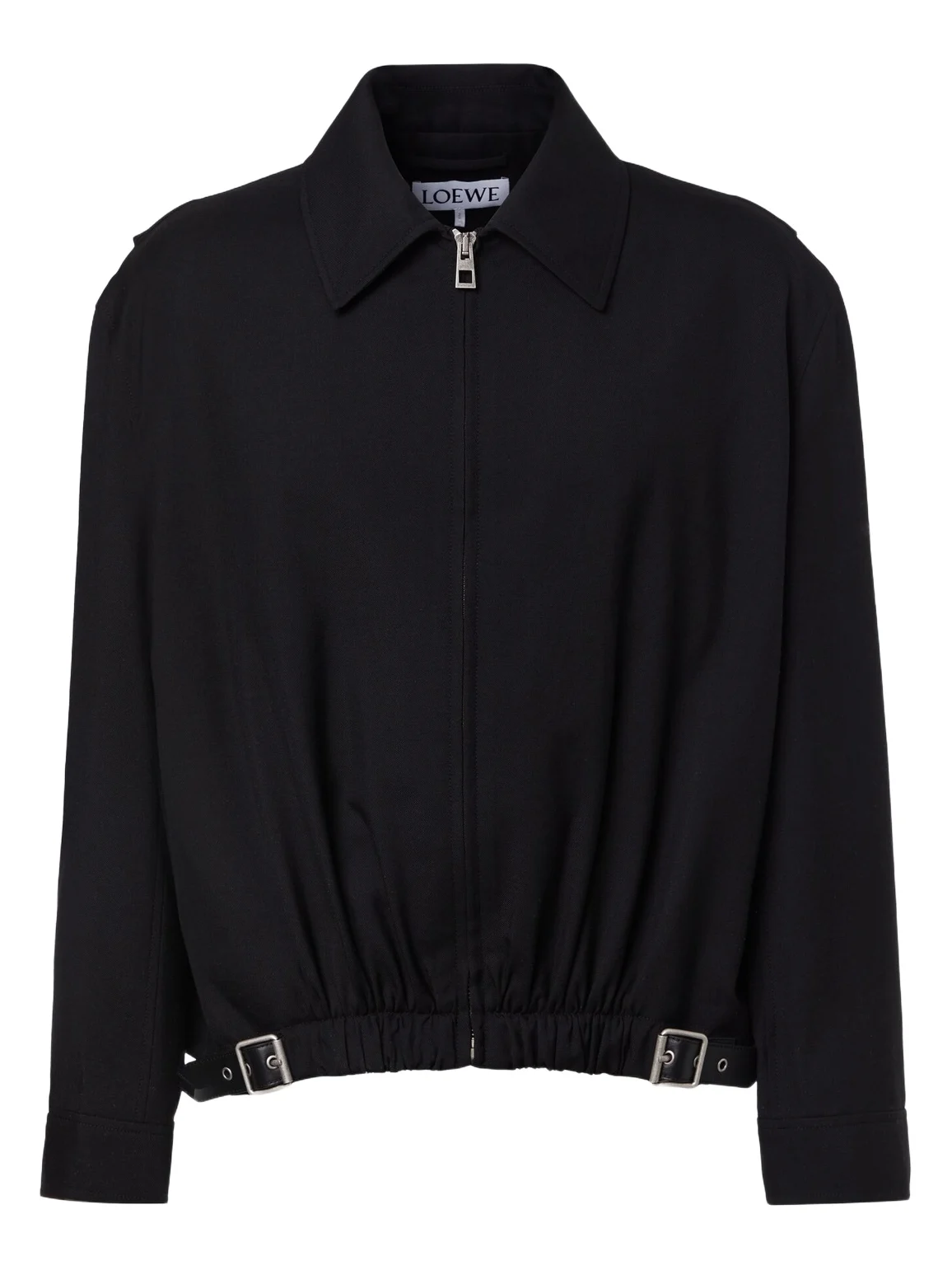 Loewe Belted leather-trimmed wool blouson