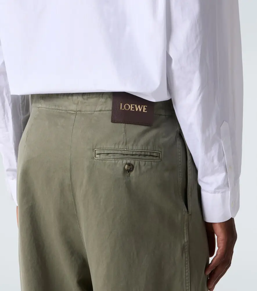 Loewe Belted cotton satin straight pants | Thumbnail 4