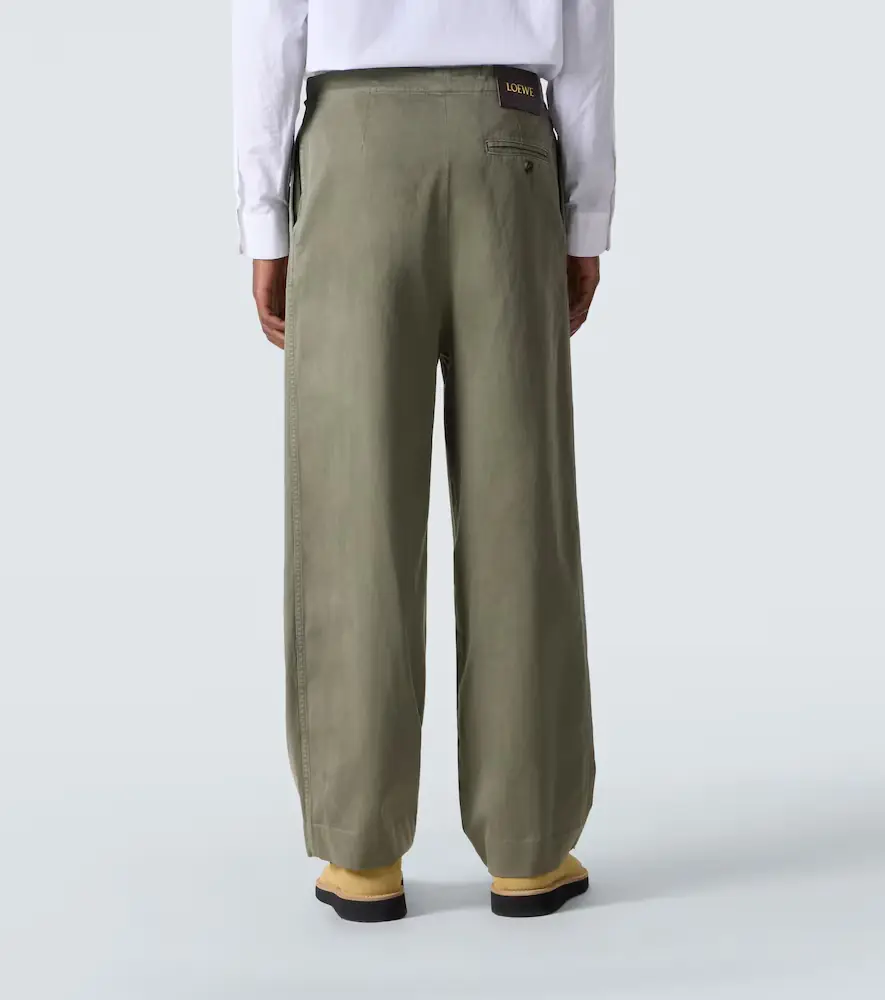 Loewe Belted cotton satin straight pants | Thumbnail 6