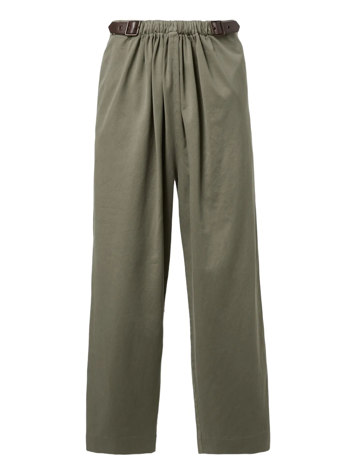 Loewe Belted cotton satin straight pants