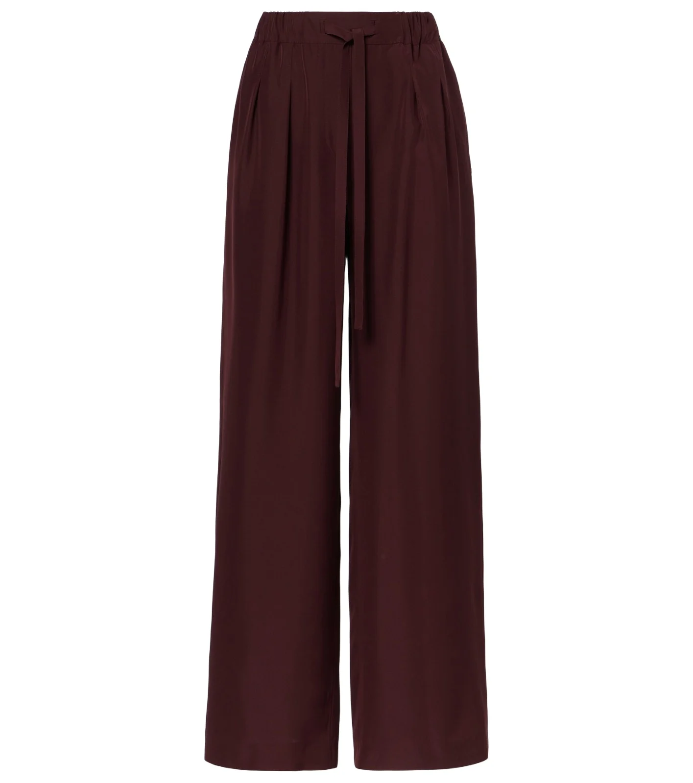 Pleated silk straight pants Pleated silk straight pants