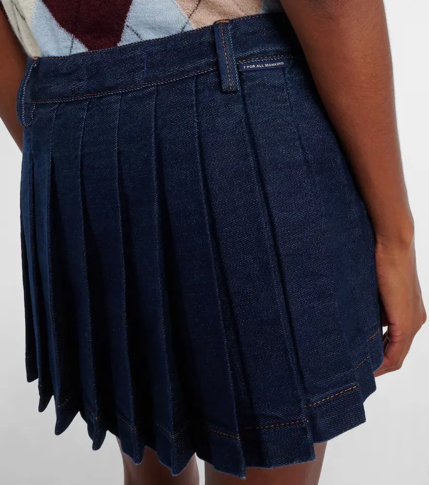 7 For All Mankind Pleated low-rise denim miniskirt | Thumbnail 5 7 For All Mankind Pleated low-rise denim miniskirt | Thumbnail 5
