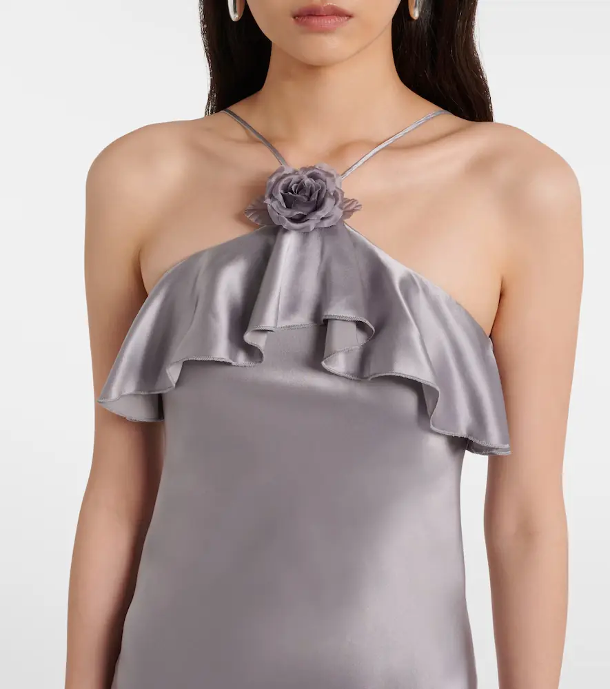 Rodarte Floral-appliqué silk charmeuse slip dress | Thumbnail 2