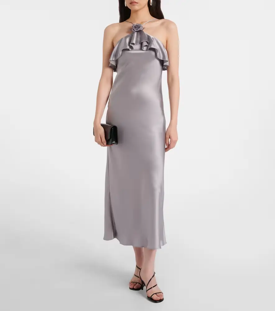 Rodarte Floral-appliqué silk charmeuse slip dress | Thumbnail 3