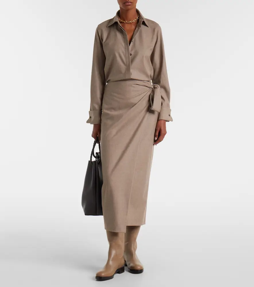 Max Mara Bingo cashmere-blend wrap skirt | Thumbnail 3 Max Mara Bingo cashmere-blend wrap skirt | Thumbnail 3