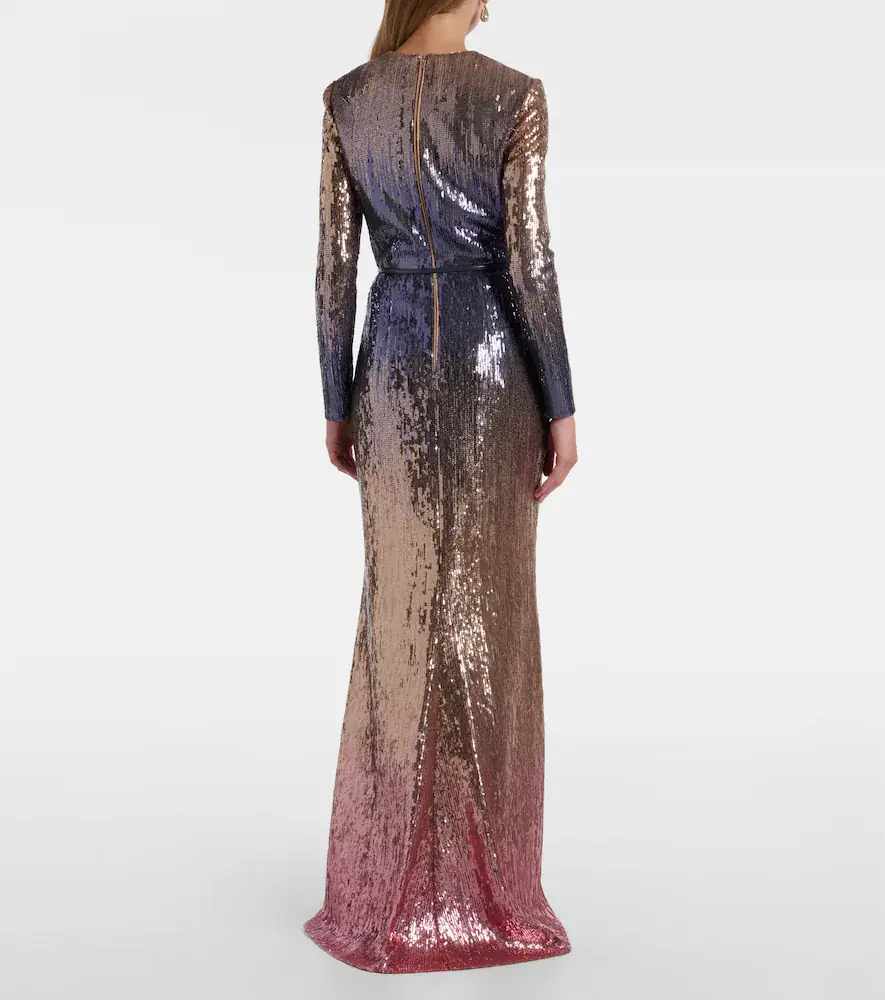Elie Saab Ombré sequined belted gown | Thumbnail 2 Elie Saab Ombré sequined belted gown | Thumbnail 2