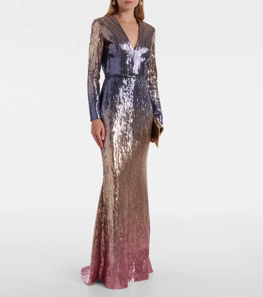 Elie Saab Ombré sequined belted gown | Thumbnail 6 Elie Saab Ombré sequined belted gown | Thumbnail 6